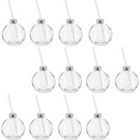 Novaliv 12x tasses de vin chaud 400 ml Mug de Noël personnalisé avec paille - Boule de Noël comme mug à vin chaud - Mug motif boule de sapin de Noël