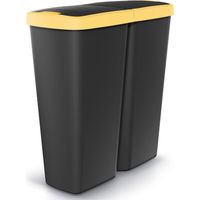 Cestino Duo nero/giallo 50L 55x25x57cm