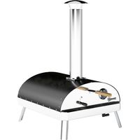 Mini Horno Pizza Leña Piedra Refractaria Termómetro Bandeja Giratoria 30x20cm