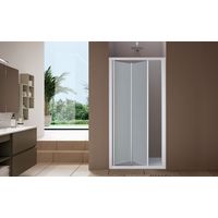 Nicchia doccia 90 cm a soffietto con profili in alluminio bianco opaco e finitura pannelli stampato - America 4