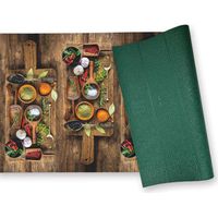WOHNDIRECT Moderner Küchenläufer GEWÜRZE - 1 Stück 50x230 cm, Braun