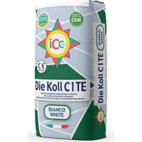 Die koll adesivo cementizio bianco c1te 25kg per piastrelle interni ed esterni