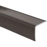 Karat – Profil de nez de marche en aluminium pré-percé – Forme L 35 x 30 mm – Longueur 134 cm – Finition bronze pour escalier