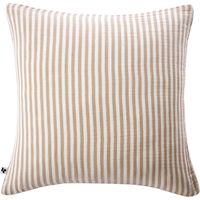 Taie d'oreiller 60x60cm gaze de coton tissé rayé beige - ROMELIA