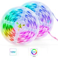 SET MIT 2 LED-STREIFEN À 5 M (10 M) LED 5050 RGB 12V IP65 NETZTEIL FERNBEDIENUNG Z802