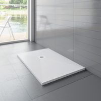 800x1200x30mm Rechteck Weiß Schiefereffekt Duschwanne mit Ablaufgarnitur plastik Ablaufabdeckung