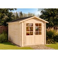 Abri de jardin Brême-28 C Naturel , 28 mm Épaisseur paroi 270 x 420 cm