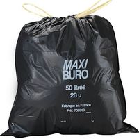 Sacs poubelle 50 litres liens coulissants Maxiburo - Carton de 200