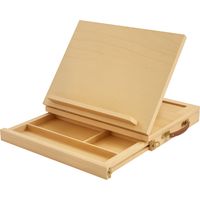 Vinsetto Wooden Table Easel Box with Storage Portable Folding Artist Easel