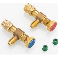 Lot de 2 adaptateurs de remplissage réfrigérant Valve de sécurité Coupleur rapide Climatiseur R410 R22