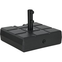 40kg Square Umbrella Parasol Base with Wood Effect, Plastic Umbrella Stand for Outdoor Patio Umbrella, Black