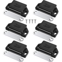 6er-Set Magnete für Schranktüren, Möbeltürmagnete aus Kunststoff, starke Türverschlüsse, magnetische Schubladenschließer, Schwarz