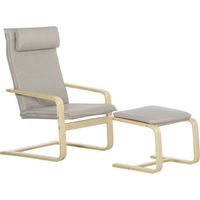 Butaca salón otomana sillón respaldo alto reposabrazos almohada extraíble 67x78x92 cm Gris