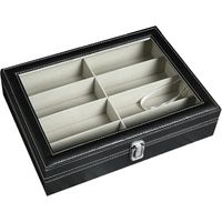 Sunglasses Organizer Storage Drawer 8 Slot Box for Women Men Eyewear Display Case Collector PU Leather