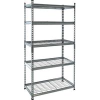 Estexo – Etagère emboîtable charges lourdes 180 x 90 x 45 cm – 5 tablettes grillagées – Charge max 875 kg – Montage sans outil