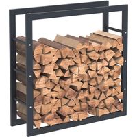 Bc-elec - HHWPF0020 Scaffale per legna da ardere in acciaio nero 80x80x25CM, scaffale per legna da ardere, scaffale per tronchi