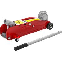 Cric hydraulique 2 tonnes hauteur réglable 12-30 cm 4 roues voiture rouge jaune