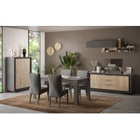 Salle à manger complète moderne lave/chêne cadiz Rosine