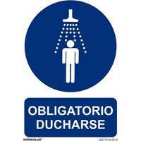 Señal de obligación con tintas UV Obligatorio Ducharse SEKURECO 200 x 300 mm ADHESIVOS DE VINILO