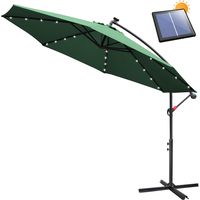 SWANEW Ombrellone Deporte LED solare protezione UV e resistente agli agenti atmosferici Ø350cm Verde