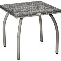 Tavolino in Rattan Sintetico da Esterno e Giardino Grigio
