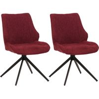 Lot de 2 chaises de salle à manger HWC-O48 chaise de cuisine pivotante Auto-Return tissu/textile chenille (320g/m2)