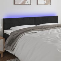 Vidaxl – Tête de lit à LED noir 160x5x78/88 cm – Velours doux – Hauteur réglable – Bande LED découpable avec USB