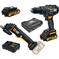 Kit percussion drill dx12 grinder dx31b 2ah batteries and CATERPILLAR case