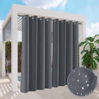 Wolketon Cortina de exterior Blackout cortina con ojales Opaca Jardín Patio Balcón 132 x 213cm Gris oscuro 2 Paneles