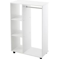 Armoire ouverte avec barre et étagères 80x40x128 cm Blanc