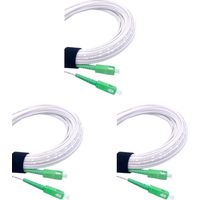 0,5m Câble/Rallonge Fibre Optique (Orange SFR Bouygues) - Jarretière Simplex Monomode SC-APC à SC-APC - Blindage et Connecteur Renforcée - Perte Très Fiable - Blanc, 0,5M (Lot de 3)