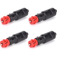 4 Pcs 12-24V Car Lighter Socket Power Plug Connection Male Adaptor 120W Car Aux Socket Plug Connector Universal Safety Plug Cigarette Lighter Socket for Truck Car Boat Motorcycle Red