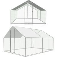 Freilaufgehege – Hühnerstall aus Metall begehbar, Tür & Riegel – Freigehege für Hühner, Kleintiere & Pflanzen - 3x3x2m mit 9 m² Lauffläche