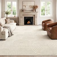 Freosen – Tapis de salon 160x230cm antidérapant lavable en machine – Poils courts doux – Effet 3D moderne – Design géométrique élégant