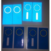 Adesivi per targa italiana kit da 4 pezzi rifrangenti ultra resistente
