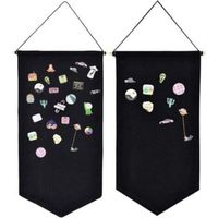 Présentoir mural en toile pour bijoux et broches (noir,2PCS )