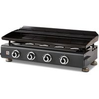 Brasero – Plancha à gaz 4 feux Silvia IIG Gun Metal – Puissance 10 kW – Surface de cuisson 84 x 34 cm – Plaque en acier émaillé 5 mm – Pour jusqu'à 12 convives