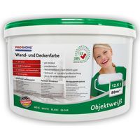 Wandfarbe PROFHOME Objektweiß Innenfarbe Farbe hochergiebig gut deckend matt weiß 12,5 L Eimer für max. 80 qm