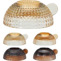 Porta Candele in Vetro Trasparente bianco/nero assortito 10x3cm