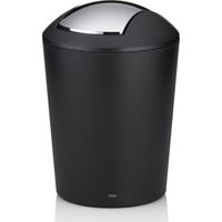 Kela 22270, Cestino con Coperchio Basculante da 1,7 l, Plastica, Marta', Nero