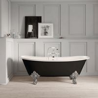 Freistehende Gusseisen Badewanne BRADFORD schwarz 180