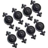 (Black) 8 European Antique Cabinet Handles, Single-Hole Round Furniture Knobs, Suitable for Cabinets, Wardrobes
