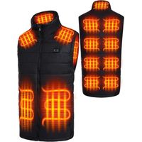 Gilet Chauffant Électrique Veste Chauffante de travail Sans Manche ultraléger Gilet Chauffant électrique Unisexe Rechargeable Intelligent 13 Zones Réchauffeurs 3 Modes Chauffante,Noir,6XL