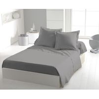 Sábana plana HOME LINGE PASSION en microfibras gris claro 240 x 300 cm