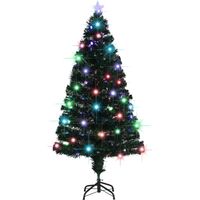 Sapin de Noël artificiel Arbre de Noël lumineux et support/LED 150 cm Fibre optique 71450