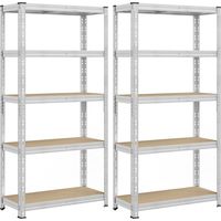 Songmics – Rayonnage charge lourde 40 x 90 x 180 cm – Capacité 875 kg – Tablettes réglables – Montage rapide sans vis – Argent