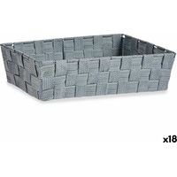Mehrzweckkorb Grau Stoff 3,8 L 34 x 8,5 x 21 cm (18 Stück)