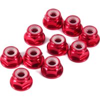 10Pcs Écrous alu autofreinés M3, nylon, rouge foncé