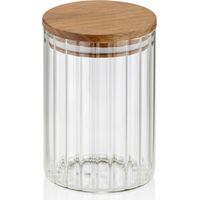 Contenitore da cucina Kela Dorothea, vetro borosilicato/legno di acacia, 0,6 l, diametro 9 x 13 cm