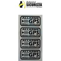 Adesivi allarme GPS antifurto satellitare per auto moto camion caravan - Packaging: 4 Stickers: 6cm x 3cm - Colore: Nero
